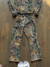 2pcs/Set Women Casual Autumn Branch Print Long Sleeve Zip Front Hooded Sweatshirt And Pants Set